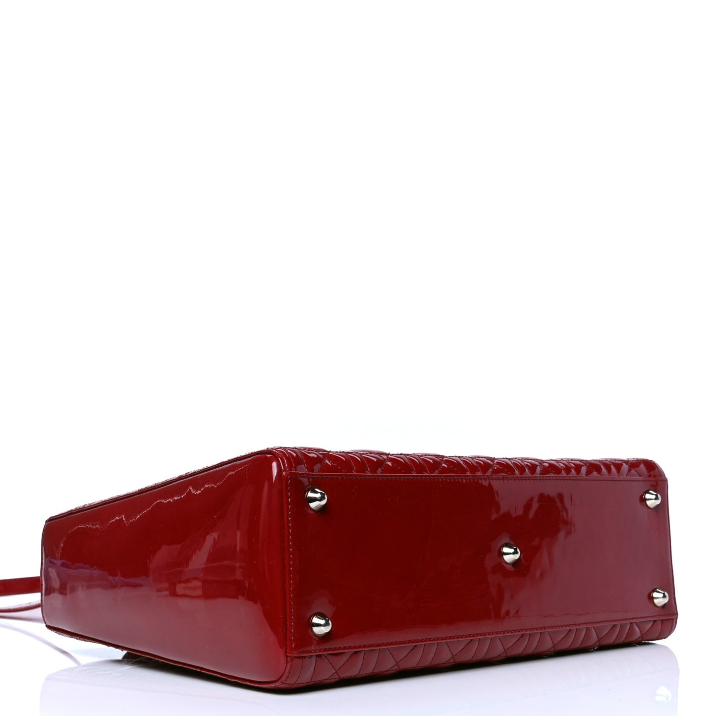 Patent Cannage Large Lady Dior Red