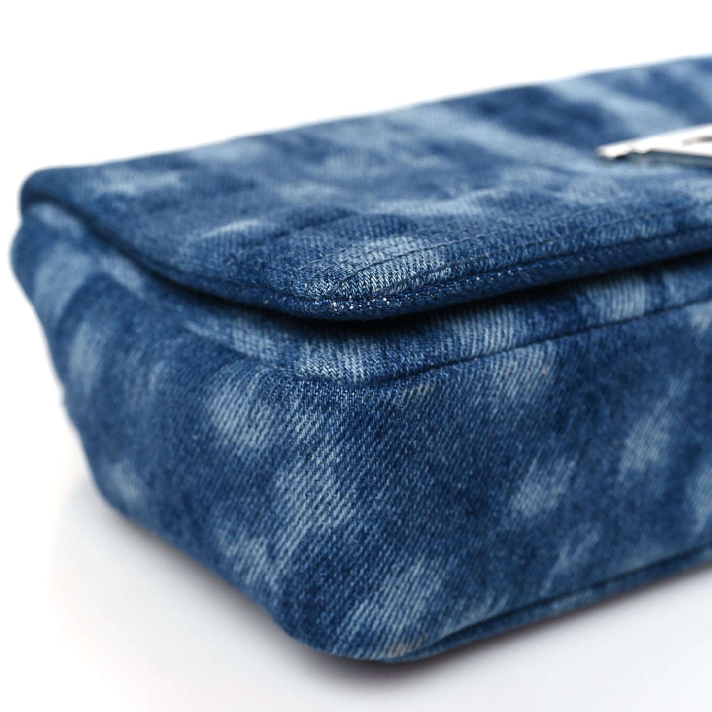 Denim Quilted Small Lola Bag Blue