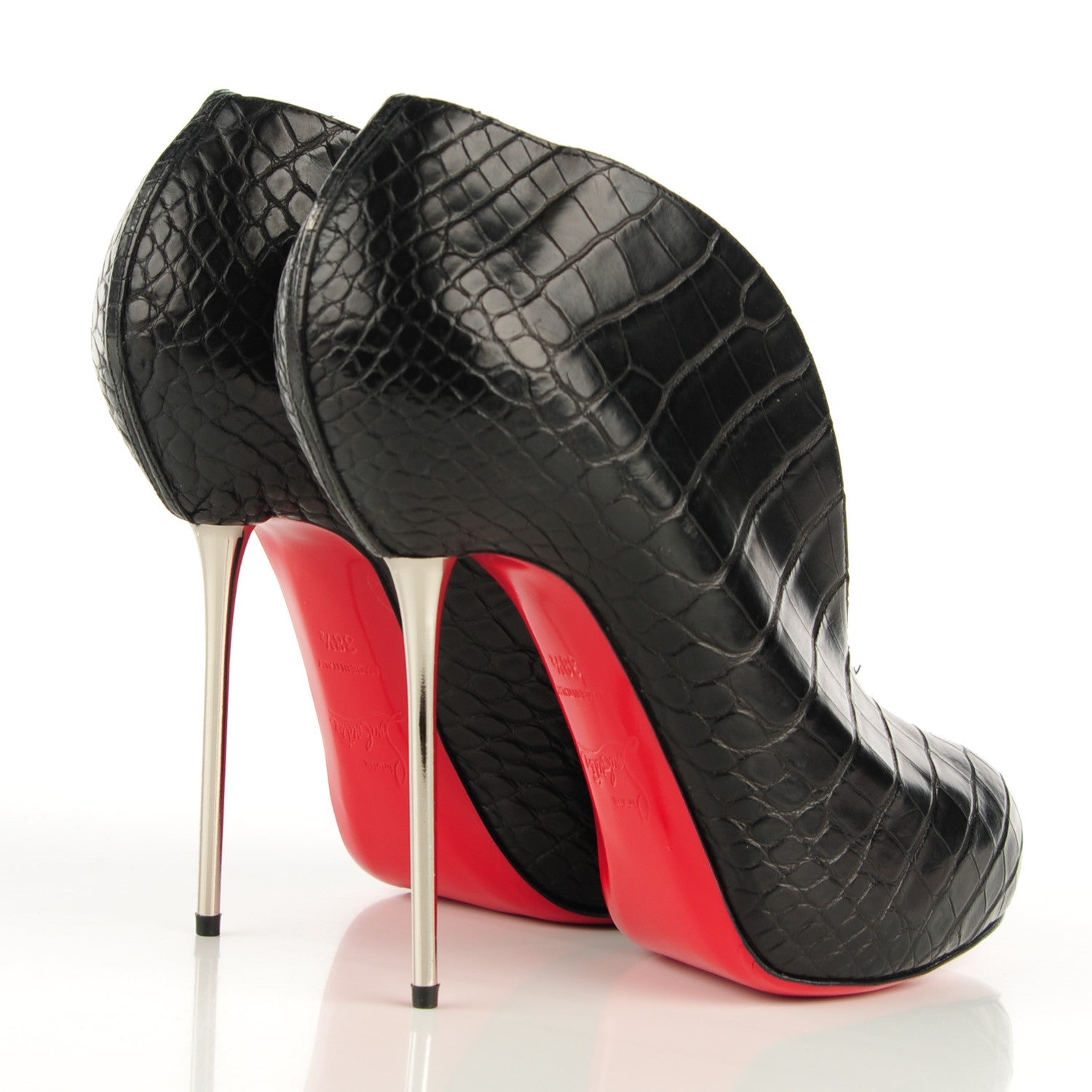 Christian Louboutin Matte Crocodile Fastissima 120 Booties 38.5 Black 4 of 7
