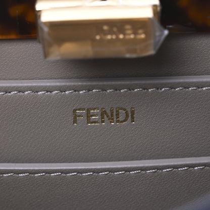 Fendi Vitello Seta Shiny Nappa Plexiglass Bi-Color Small Peekaboo I SEE U Satchel Tartaruga Black 6 of 12