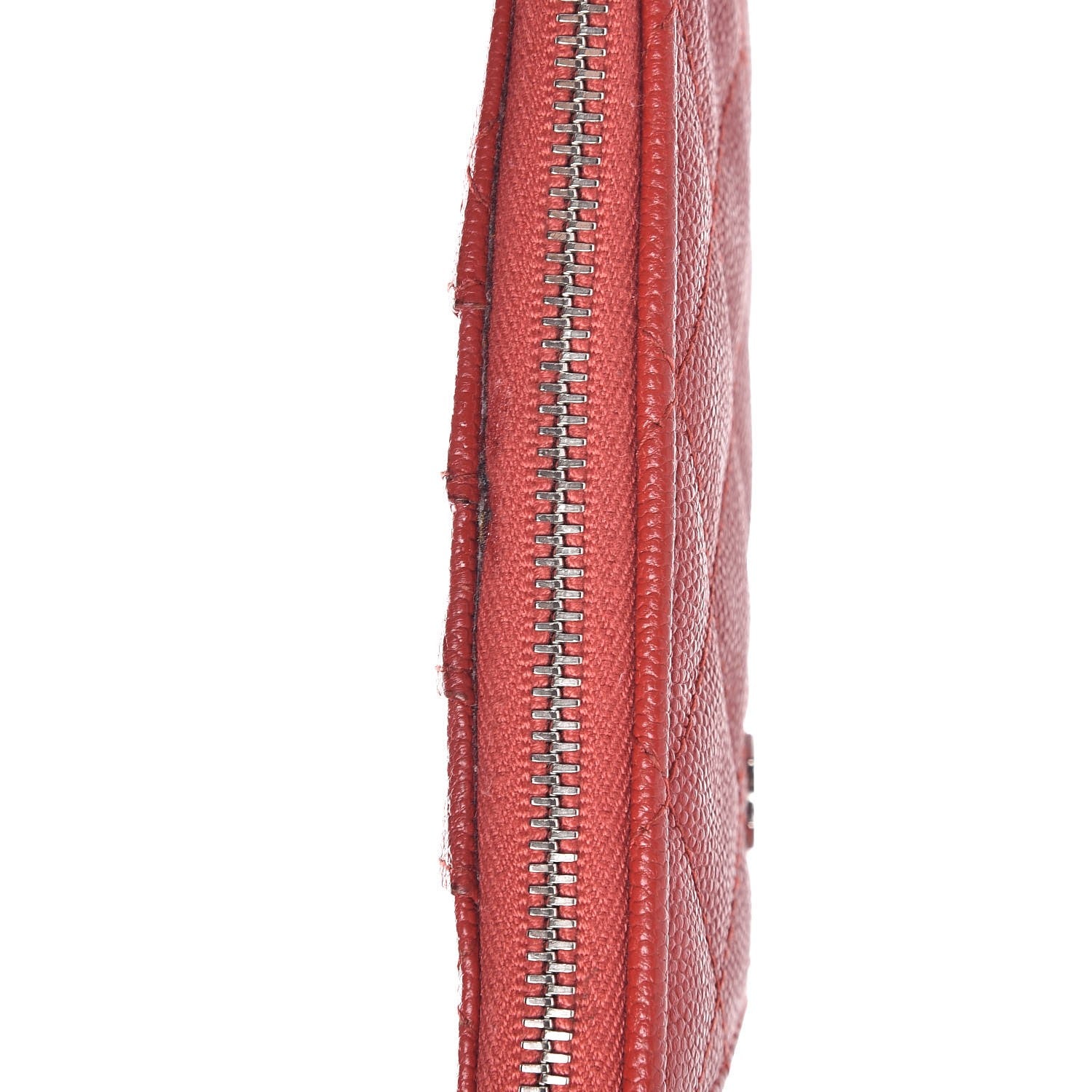 Chanel Caviar Quilted Classic Flat Wallet Pouch Red 8 of 11