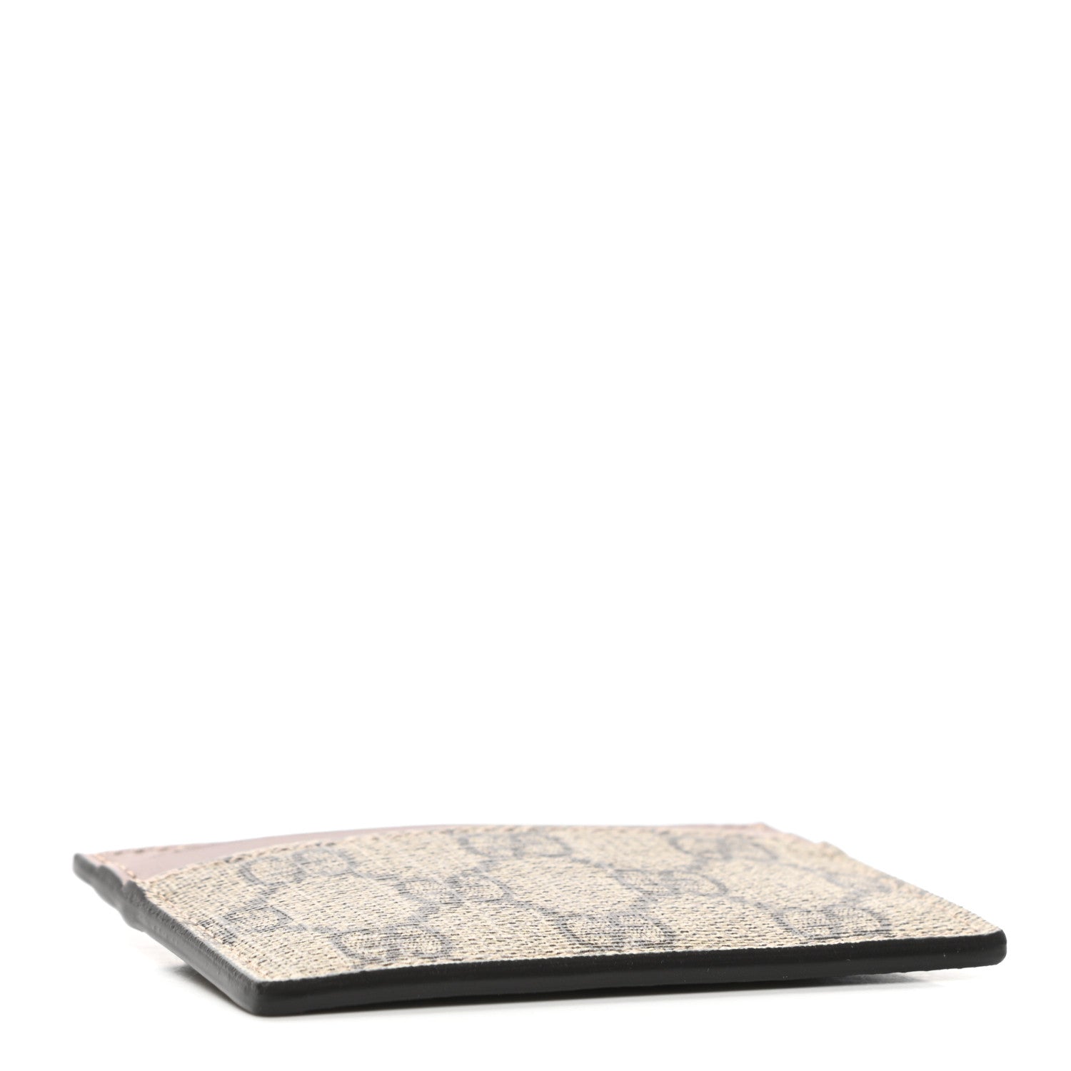 Gucci GG Supreme Monogram Calfskin Card Holder Beige Ebony Cuir 4 of 6