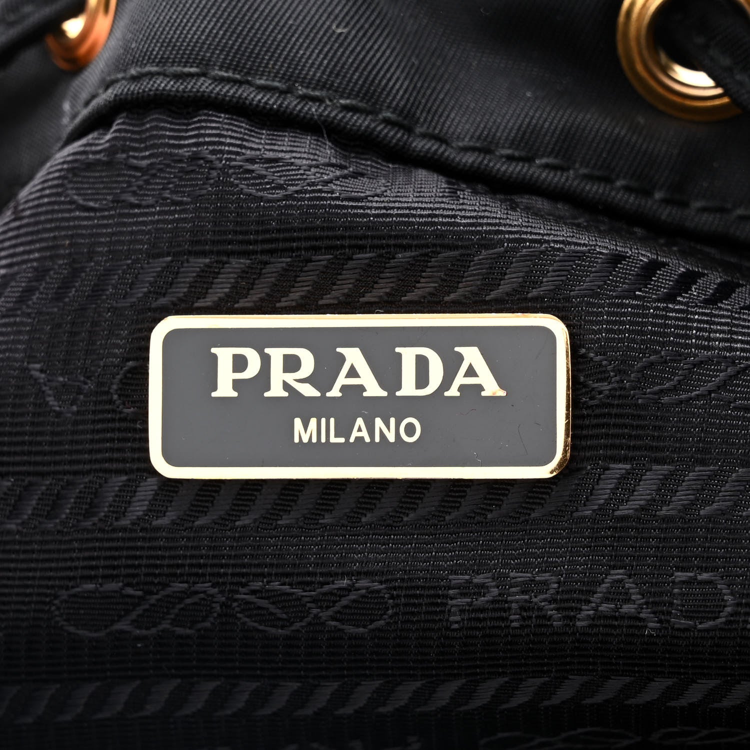 Prada Saffiano Tessuto Nylon Mini Bucket Crossbody Bag Black 6 of 10