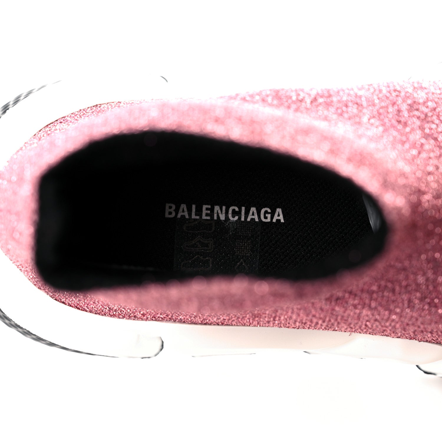 Balenciaga Laminated Knit Bi-Color Sole Womens Speed Sneakers 37 Pink White Black 7 of 8