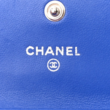 Chanel Lambskin Quilted Flap Card Holder On Chain Blue 6 of 12
