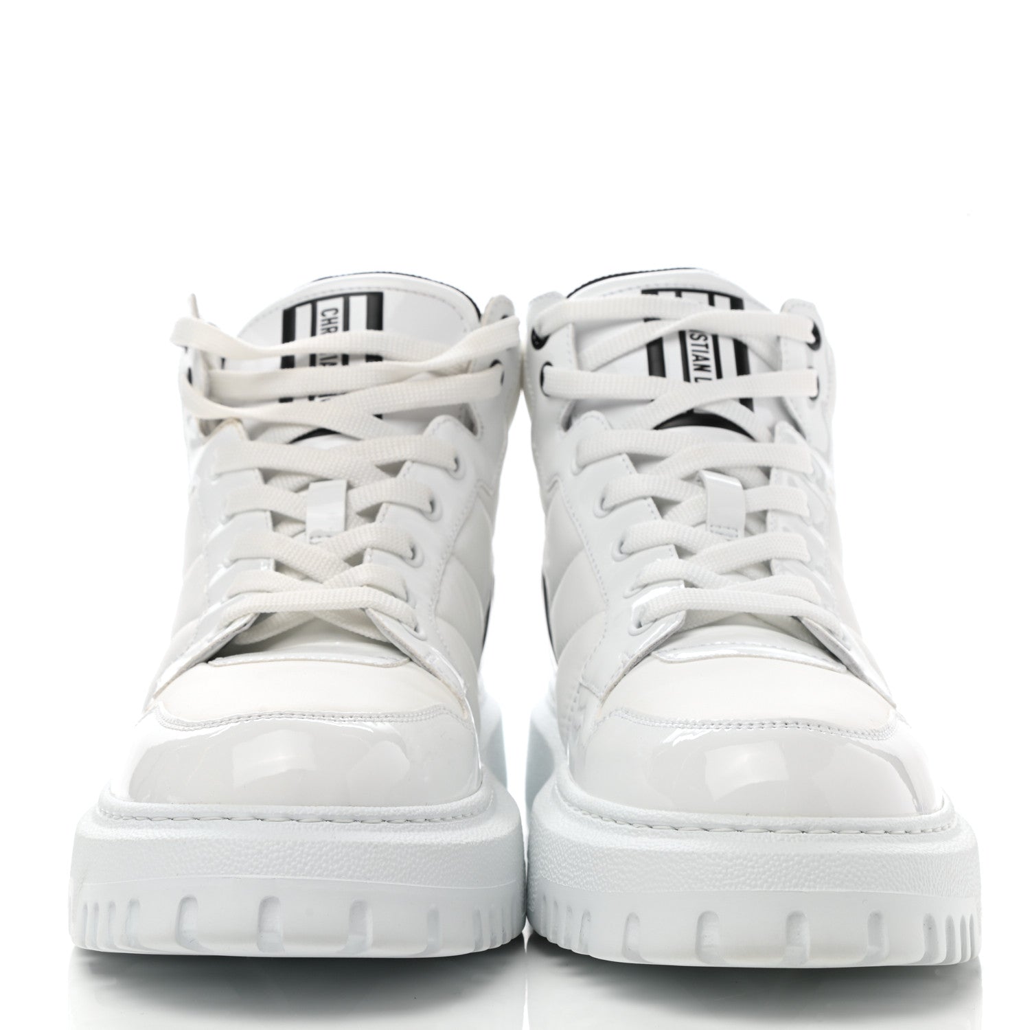 Christian Dior Nylon Fabric Womens D-Player High Top Sneakers 39.5 White Black 2 of 9