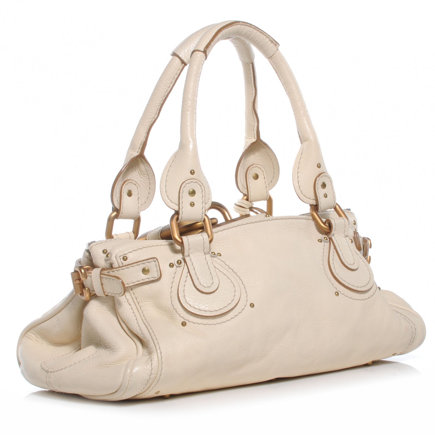 Chloe Leather Medium Paddington Satchel Ivory 3 of 11