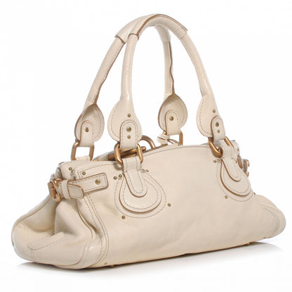 Chloe Leather Medium Paddington Satchel Ivory 3 of 11
