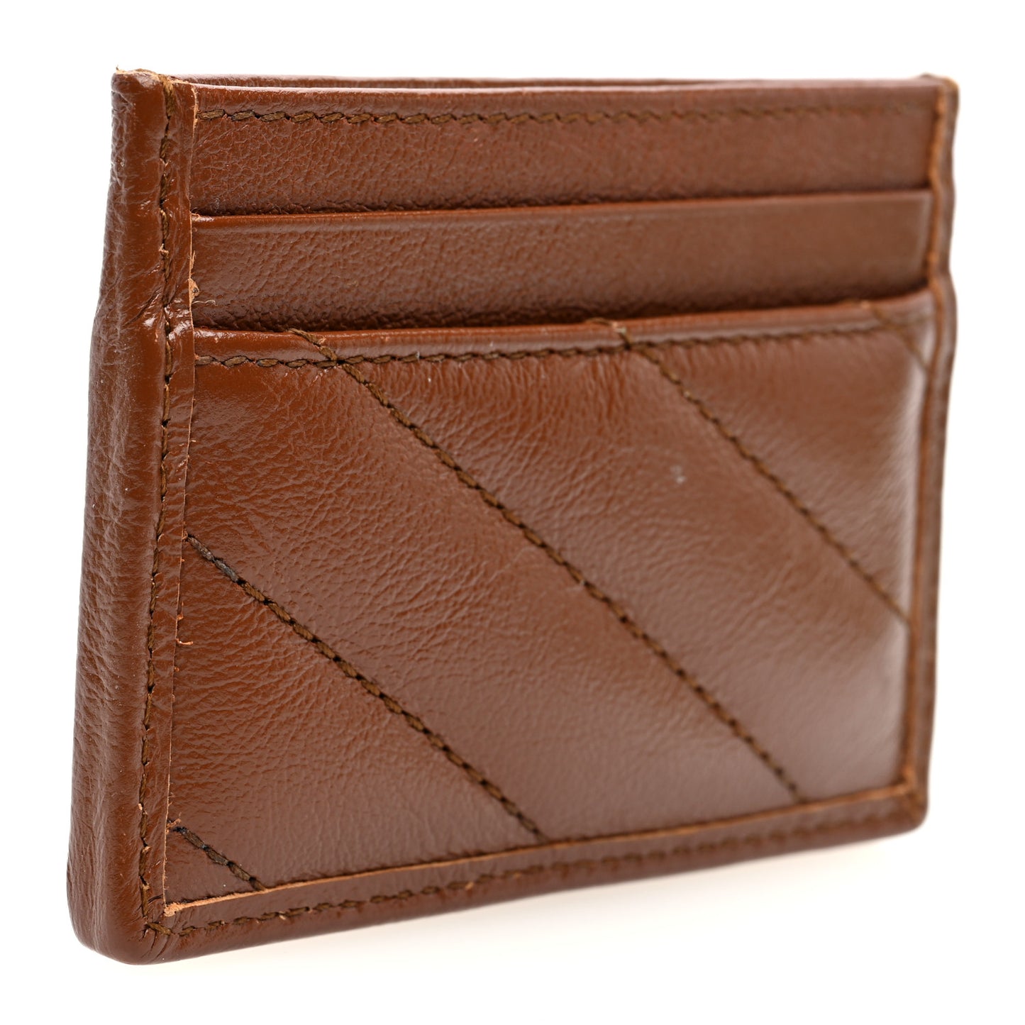 Azalea Calfskin Matelasse Diagonal GG Marmont Card Holder Cuir