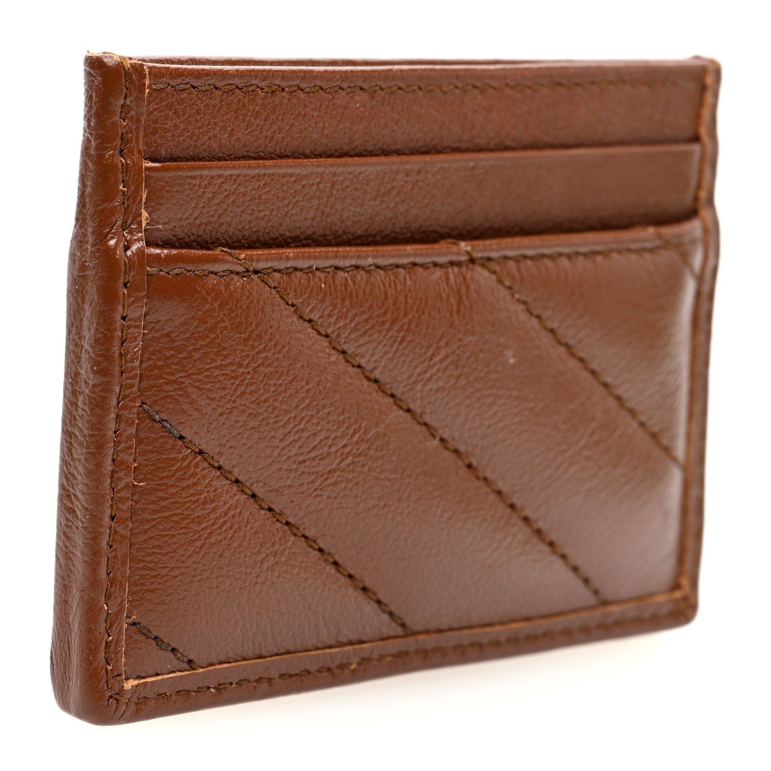 Gucci Azalea Calfskin Matelasse Diagonal GG Marmont Card Holder Cuir 3 of 7