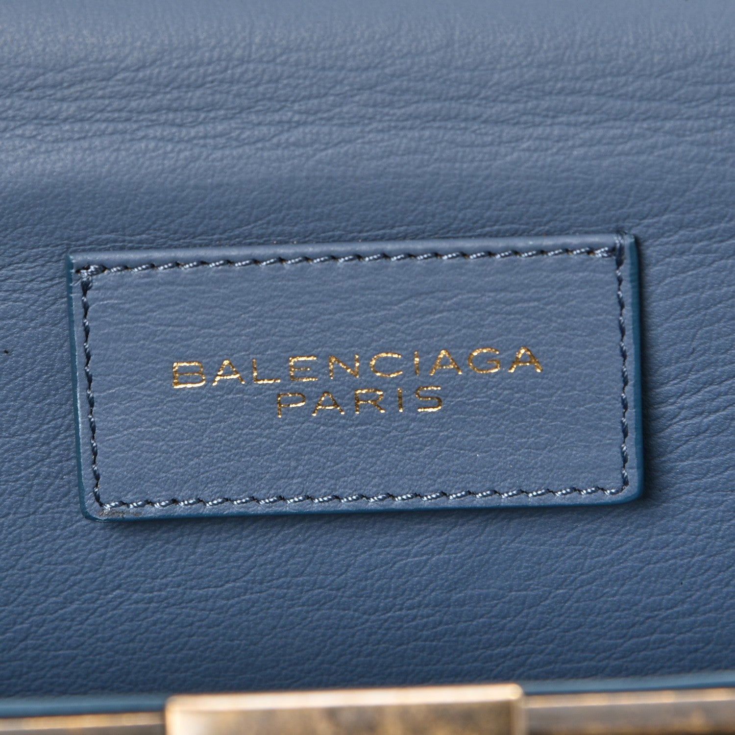 Balenciaga Calfskin Papier Wand Clutch Petroleu Bleu 7 of 10