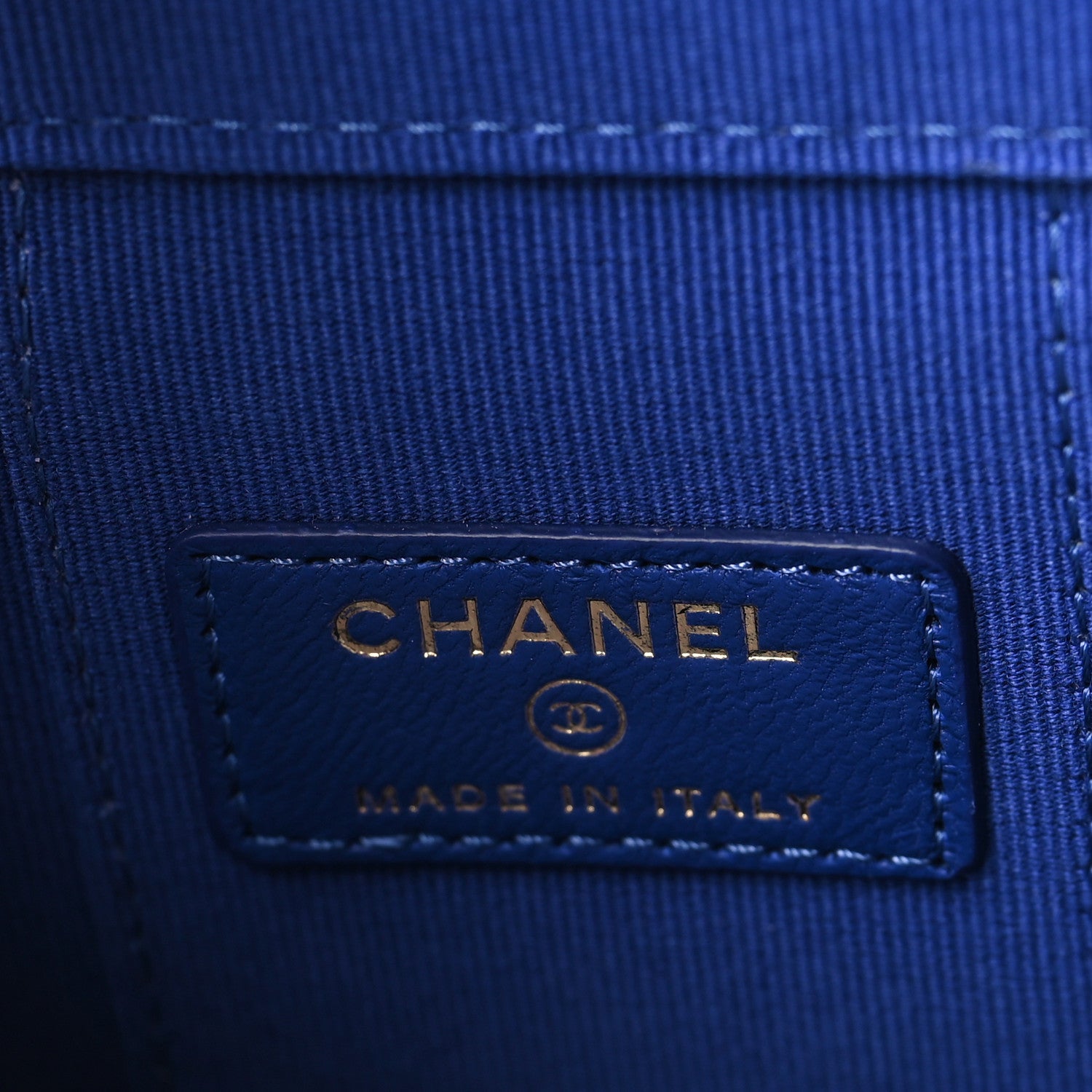 Chanel Lambskin Quilted Top Handle Mini Vanity Case With Chain Blue 7 of 10