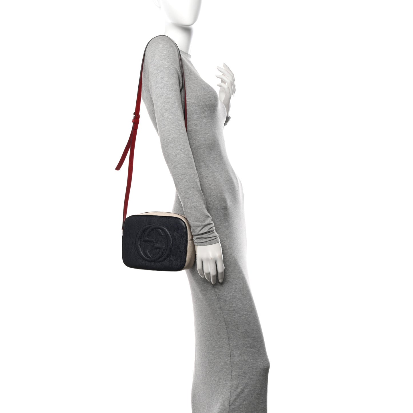 Dollar Calfskin Small Soho Disco Bag Blue Hibiscus Red Mystic White