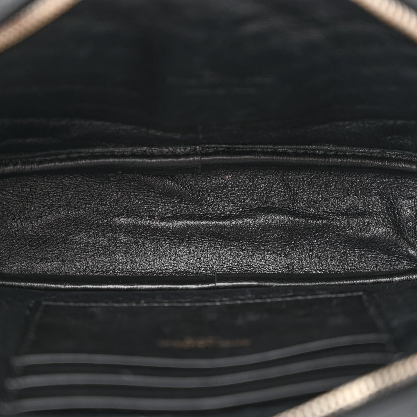 SAINT LAURENT Grain De Poudre Matelasse Monogram Mini Lou Camera Bag Black