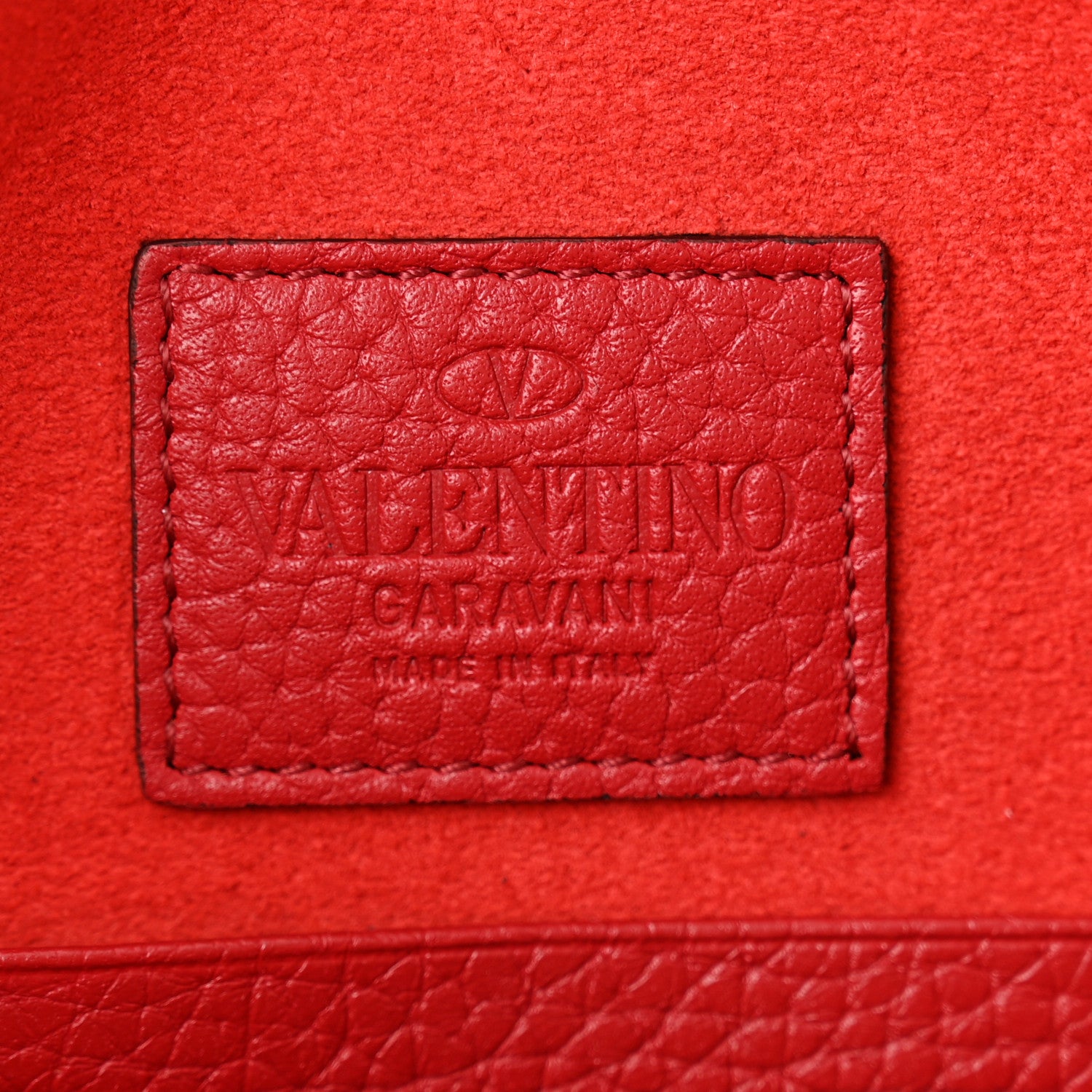 Valentino Garavani Pebbled Calfskin Large Rockstud Envelope Clutch Rubino 6 of 8