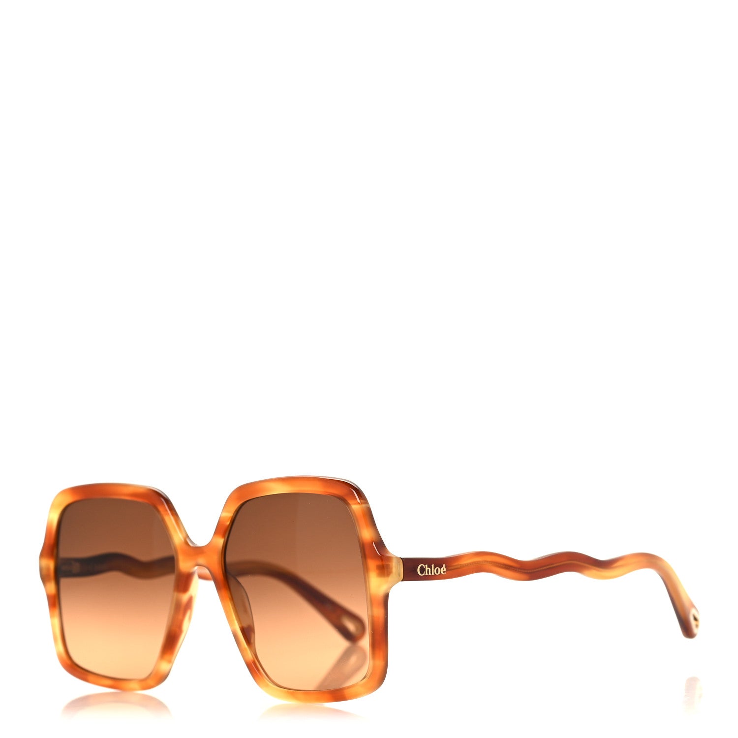 Chloe Acetate Zelie Square Sunglasses CH0086S Havana 1 of 7