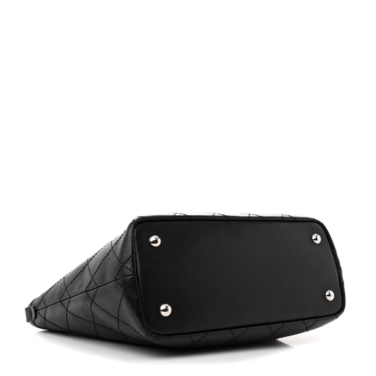 Grained Calfskin Shopping Fever Tote Black