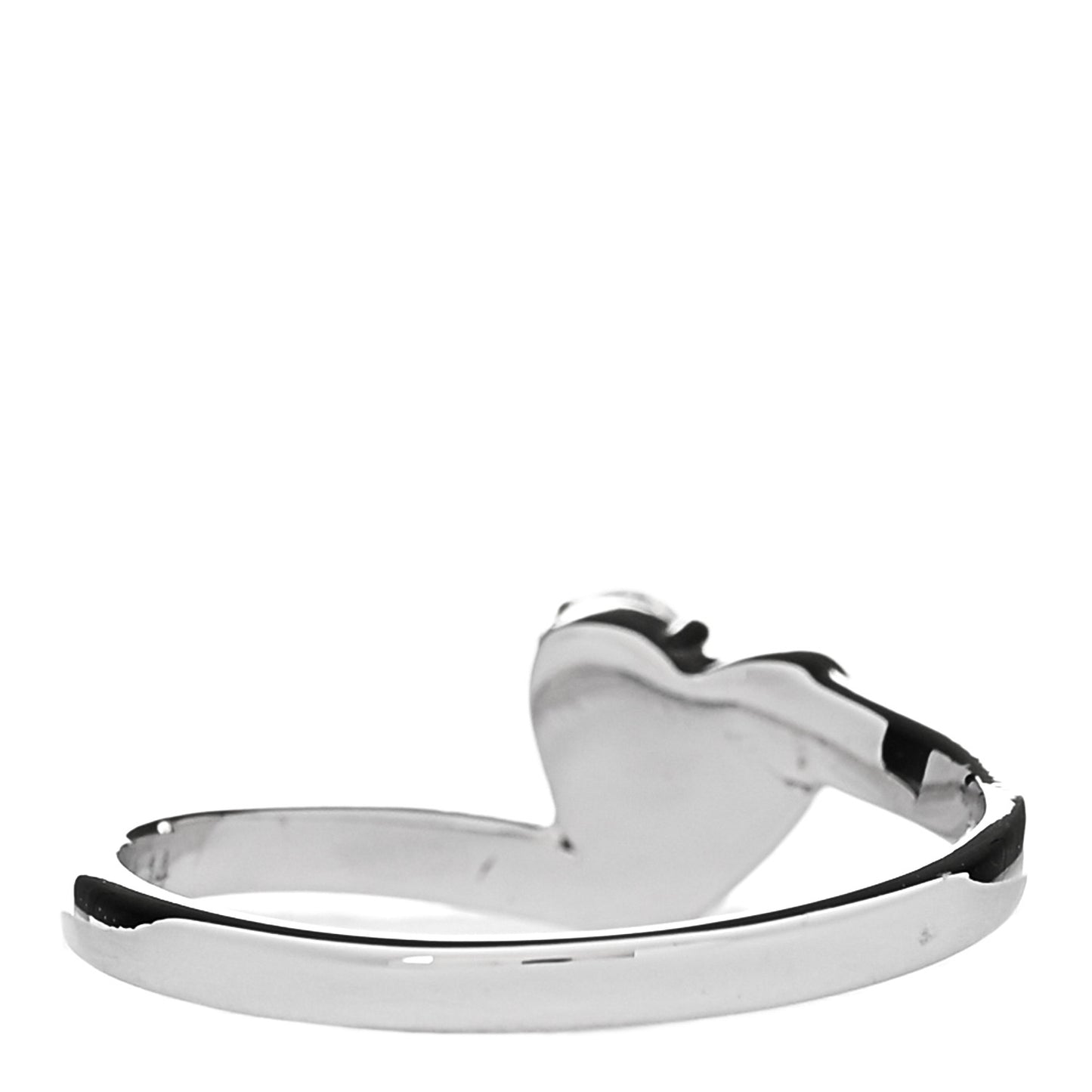18K White Gold Diamond Heart Band Ring 54 6.75