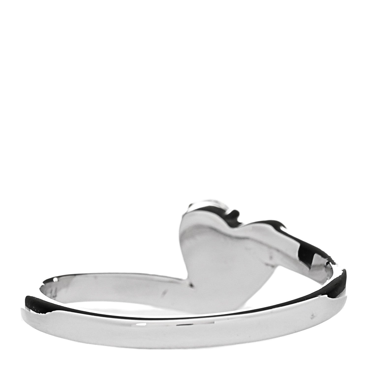 Gucci 18K White Gold Diamond Heart Band Ring 54 6.75 3 of 7