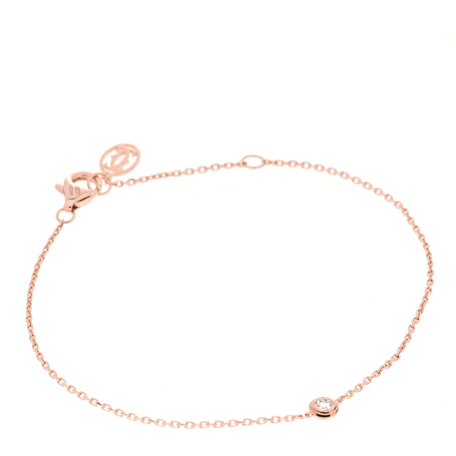 Cartier 18K Pink Gold Diamond XS D'Amour Bracelet 1 of 4