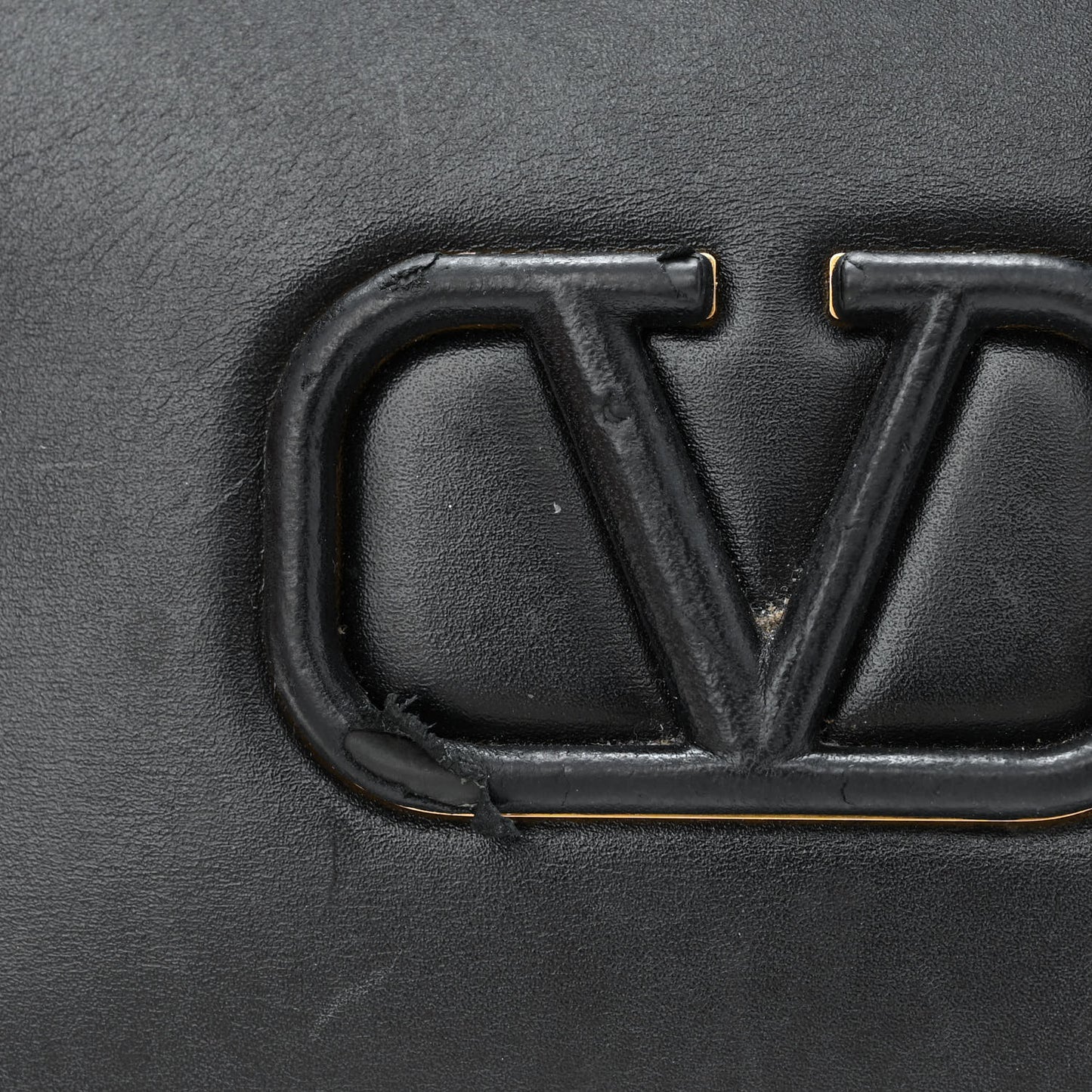 Smooth Calfskin VSling Crossbody Bag Black