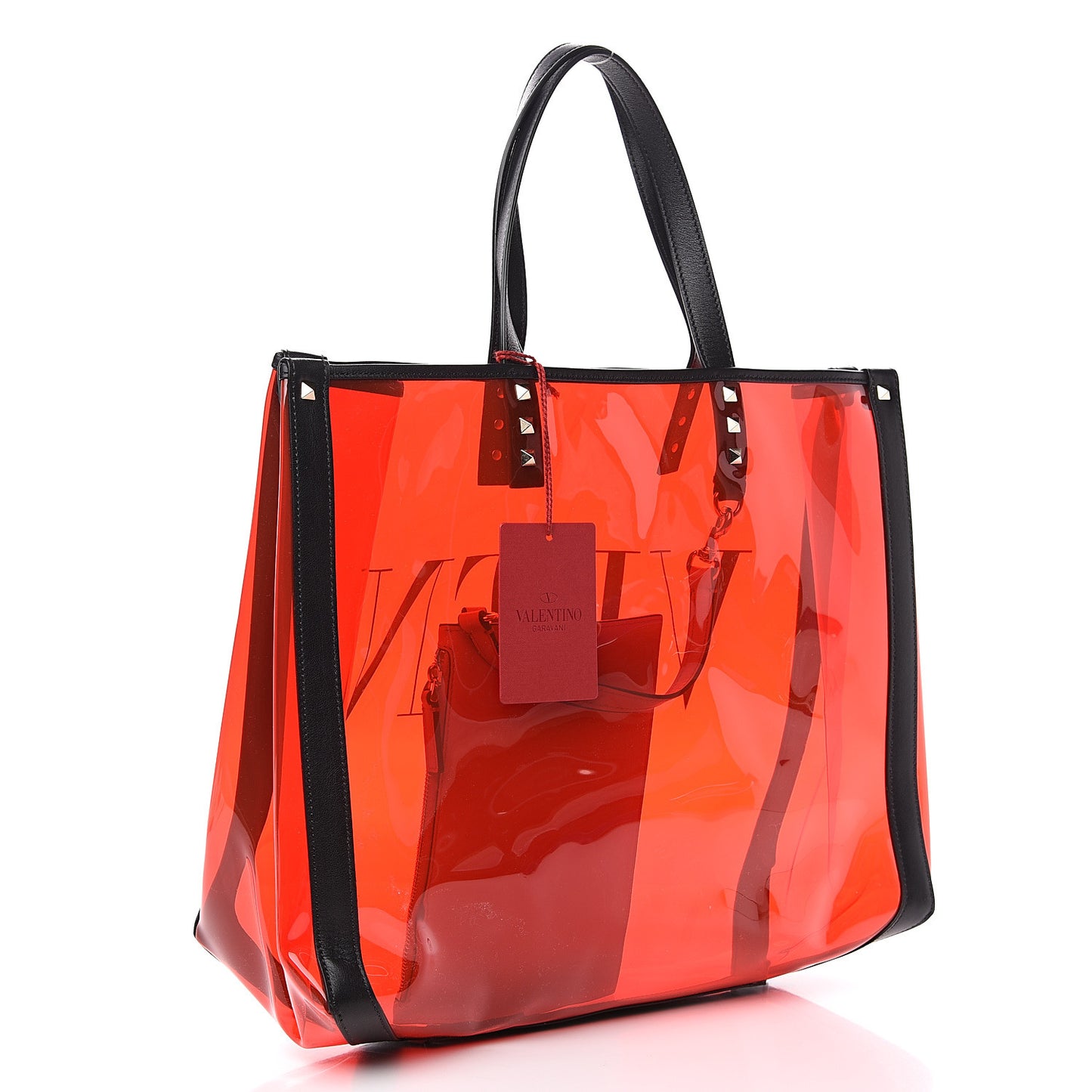 Plexy VLTN Small Shopping Bag Red Black