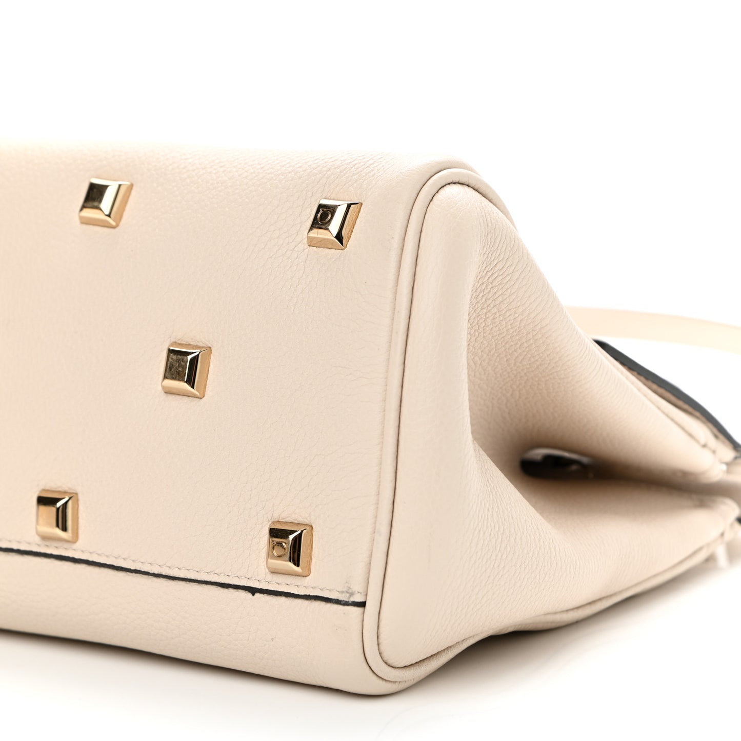 Calfskin Medium Studio Bag White