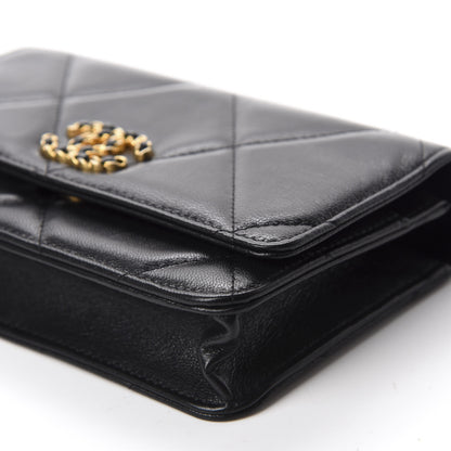 Chanel Lambskin Quilted 19 Wallet On Chain WOC Black 6 of 11