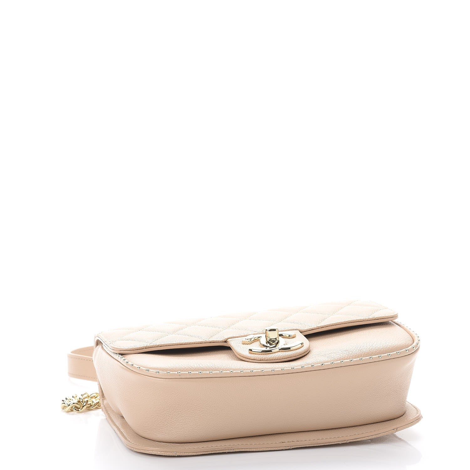 Chanel Caviar Quilted Small Studded Flap Beige 4 of 8