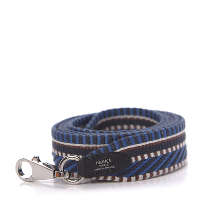 Hermes Toile Swift 50mm Sangle Cavale Shoulder Strap Bleu Zellige Indigo Black 3 of 4
