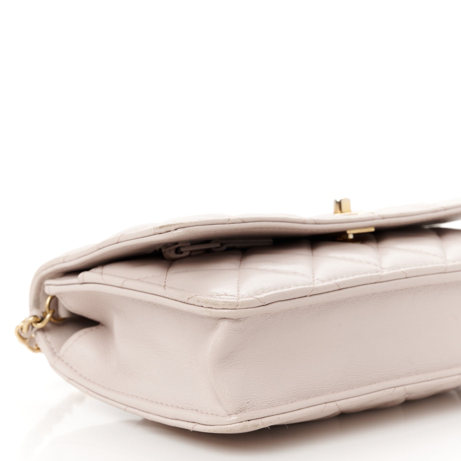 Chanel Lambskin Quilted CC Pearl Crush Wallet on Chain WOC Light Purple 10 of 11