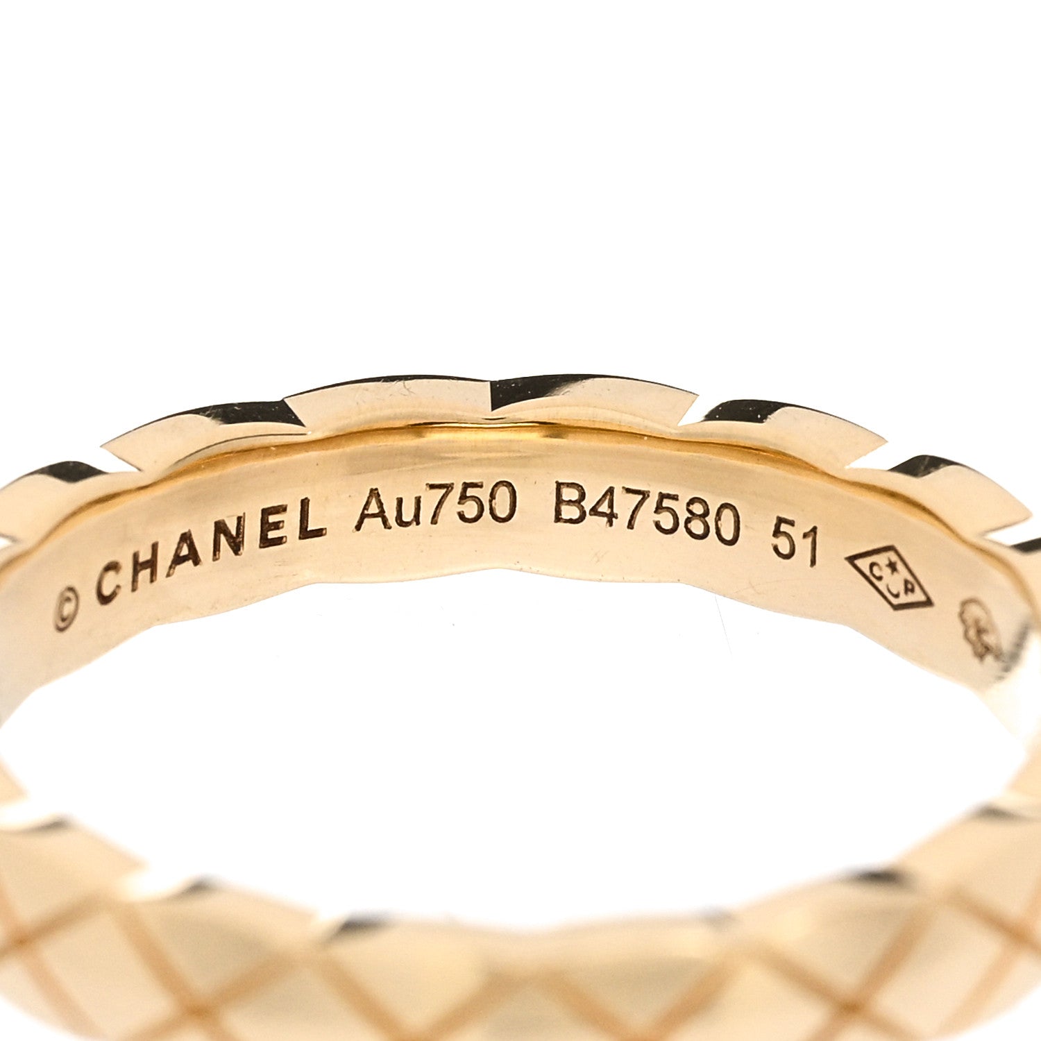Chanel 18K Yellow Gold Mini Coco Crush Ring 51 5.75 4 of 4