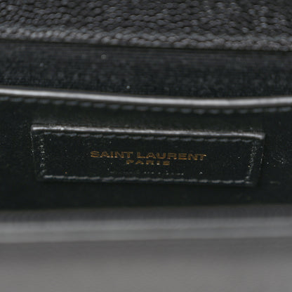 Saint Laurent Grain De Poudre Small Monogram Kate Satchel Black 7 of 10
