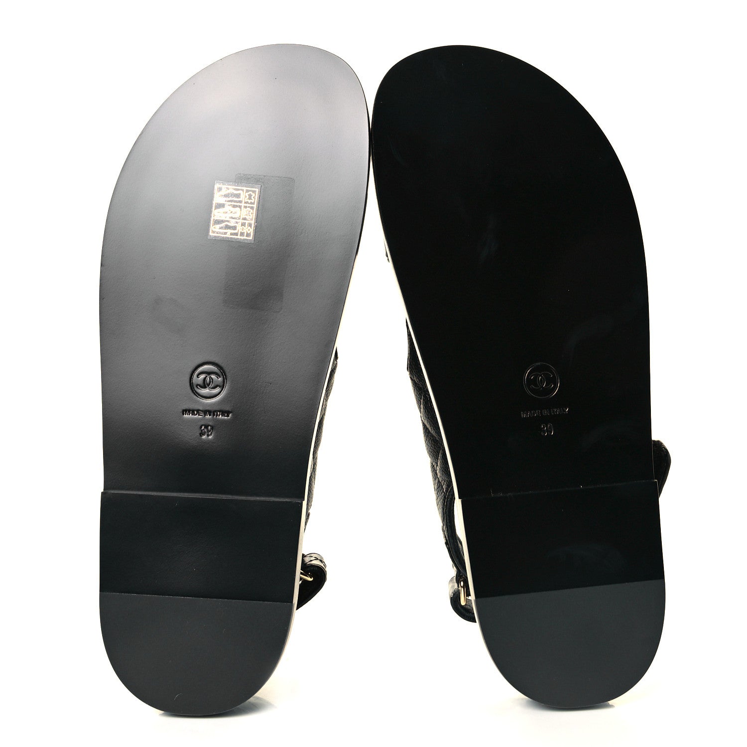 Chanel Grained Calfskin Velcro Dad Sandals 39 Black 6 of 9