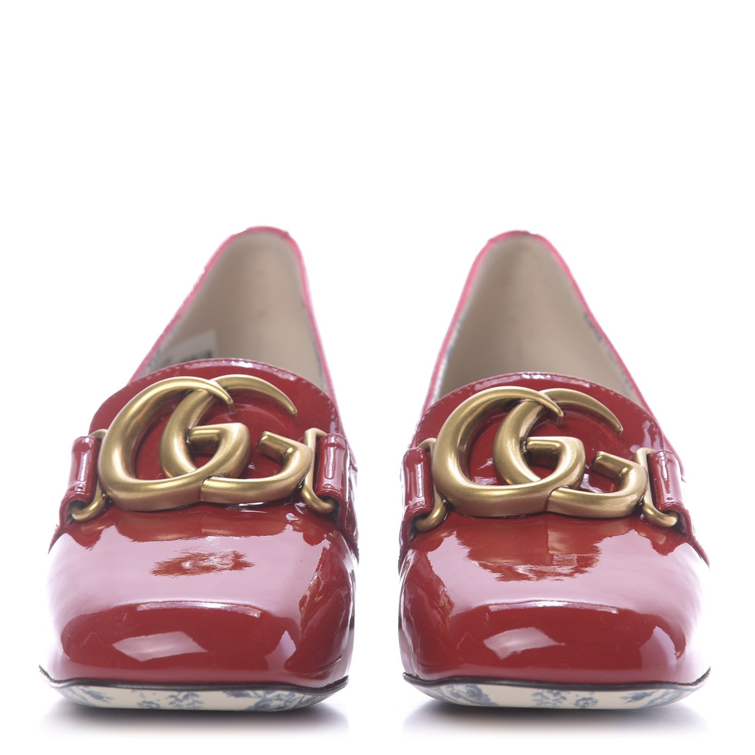Gucci Vernice GG Victoire 55mm Loafer Pumps 36.5 Hibiscus Red 2 of 10