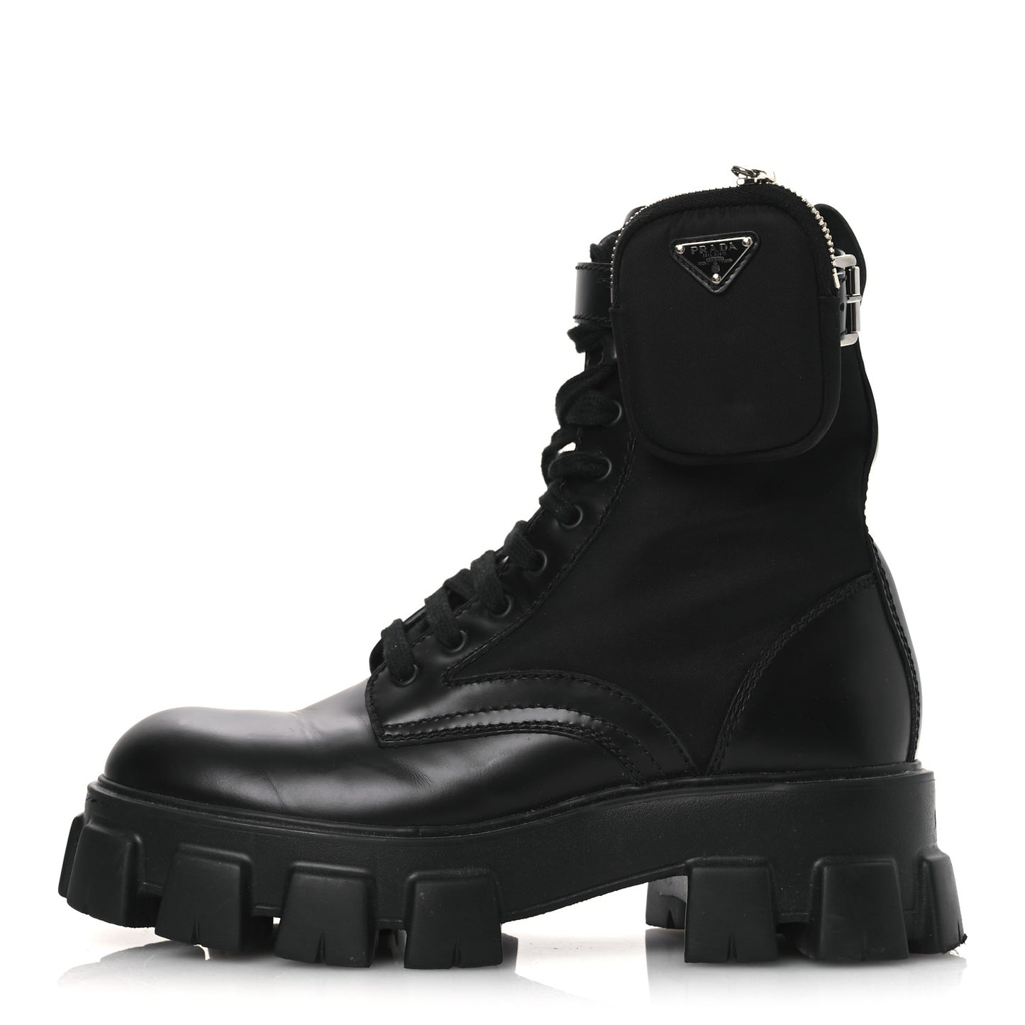 Spazzolato Rois Nylon Metal Triangle Logo Mens Monolith Pouch Pocket 55mm Boots 7.5 Black