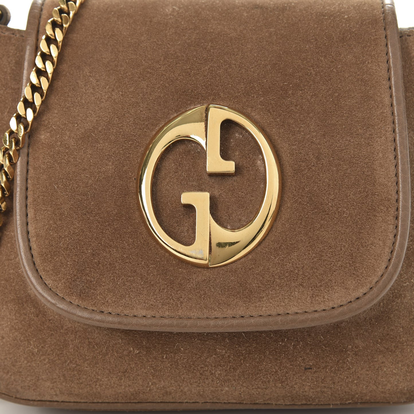 Suede Cudu Small 1973 Chain Shoulder Bag Marron Glace