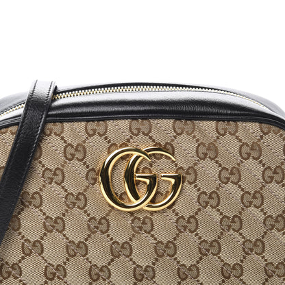 Gucci Monogram Matelasse Diagonal Small GG Marmont Chain Shoulder Bag Beige Black 10 of 10