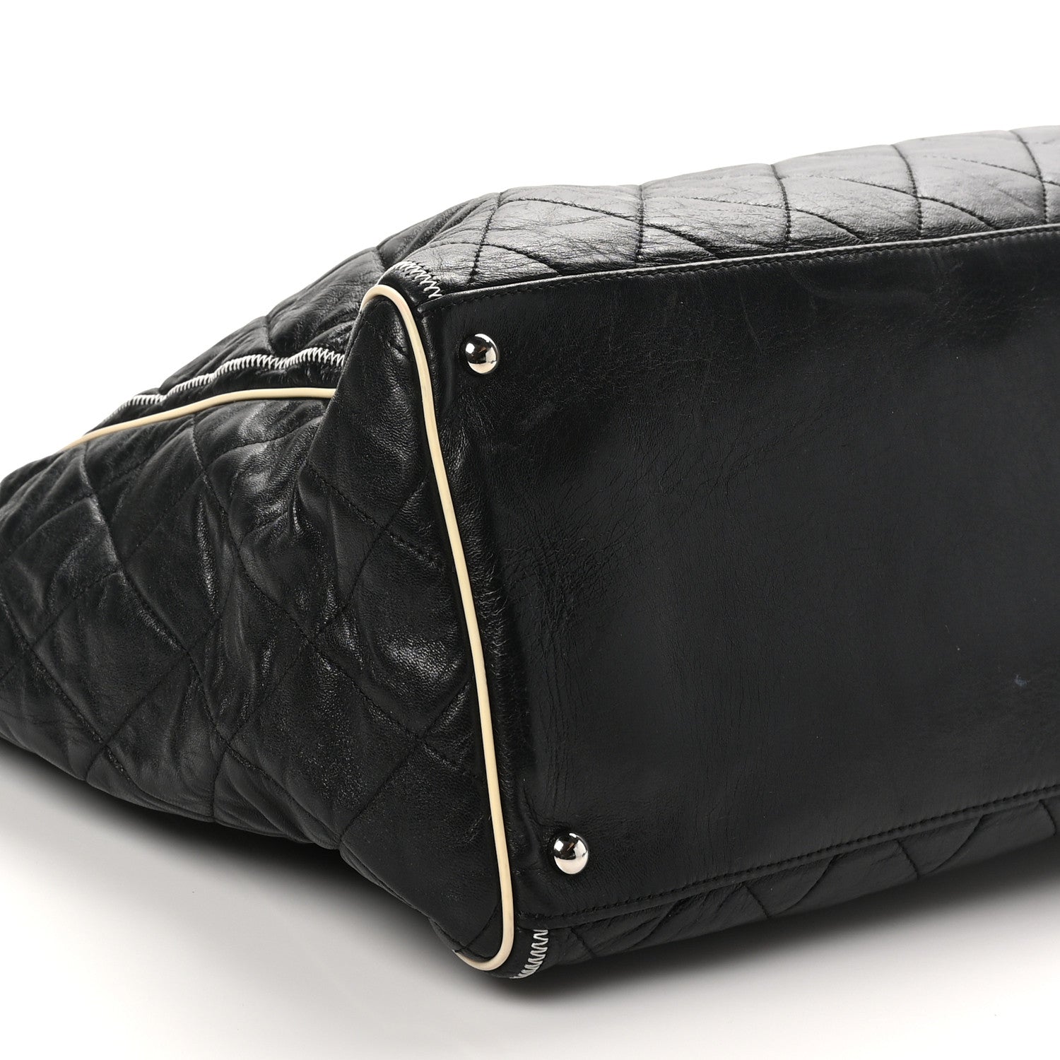 Chanel Lambskin Quilted Large East West Tote Black 9 of 10