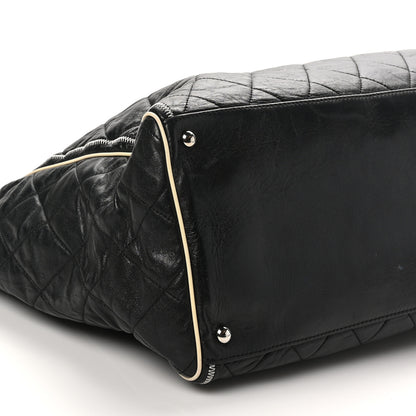 Chanel Lambskin Quilted Large East West Tote Black 9 of 10