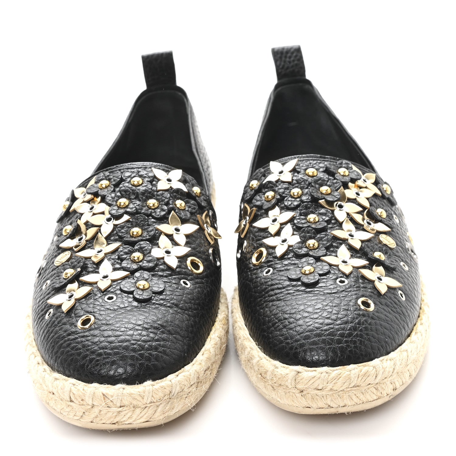Louis Vuitton Calfskin Tropical Bloom Espadrille Flat 40 Black 3 of 9
