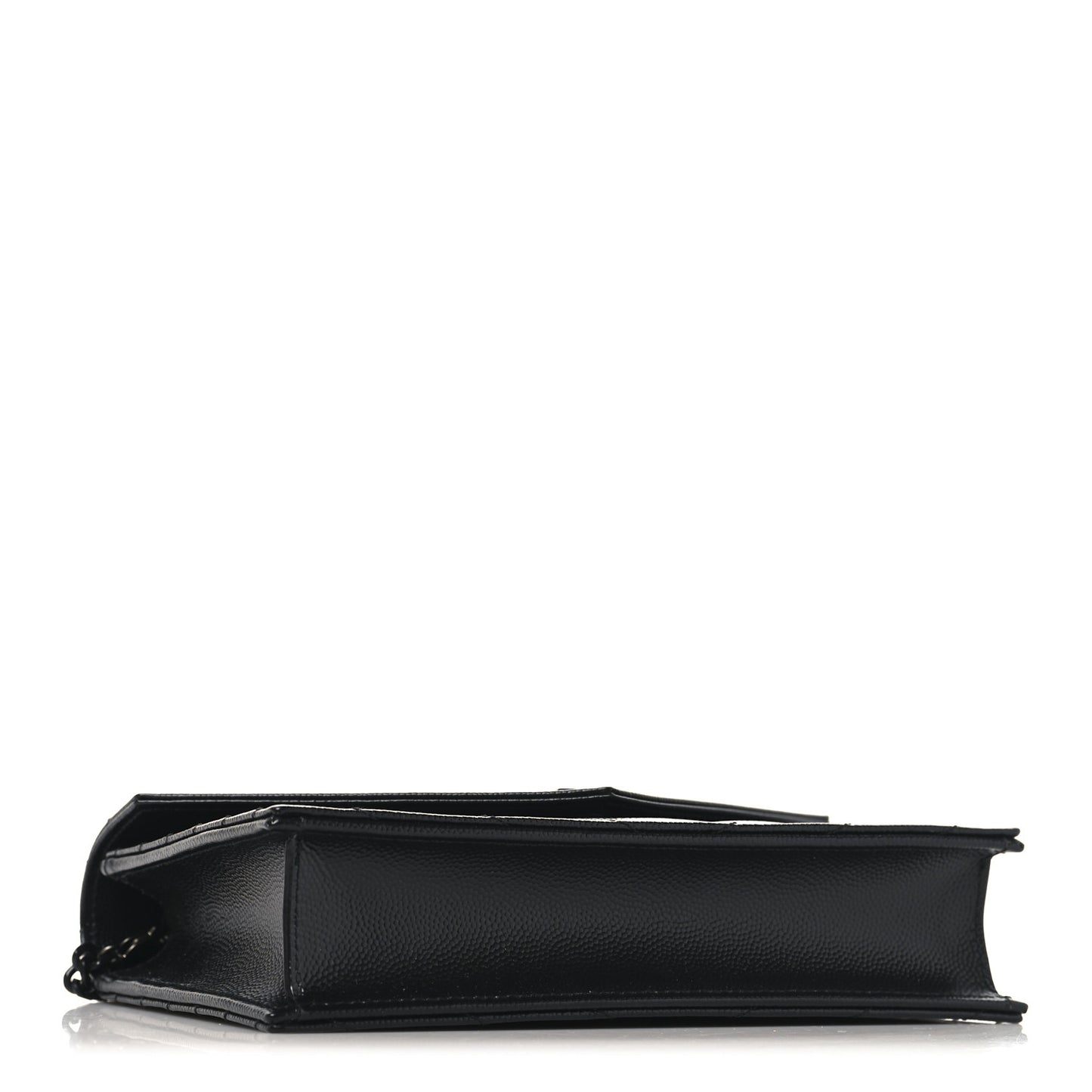 Grain De Poudre Matelasse Chevron Monogram Monochrome Envelope Chain Wallet Black