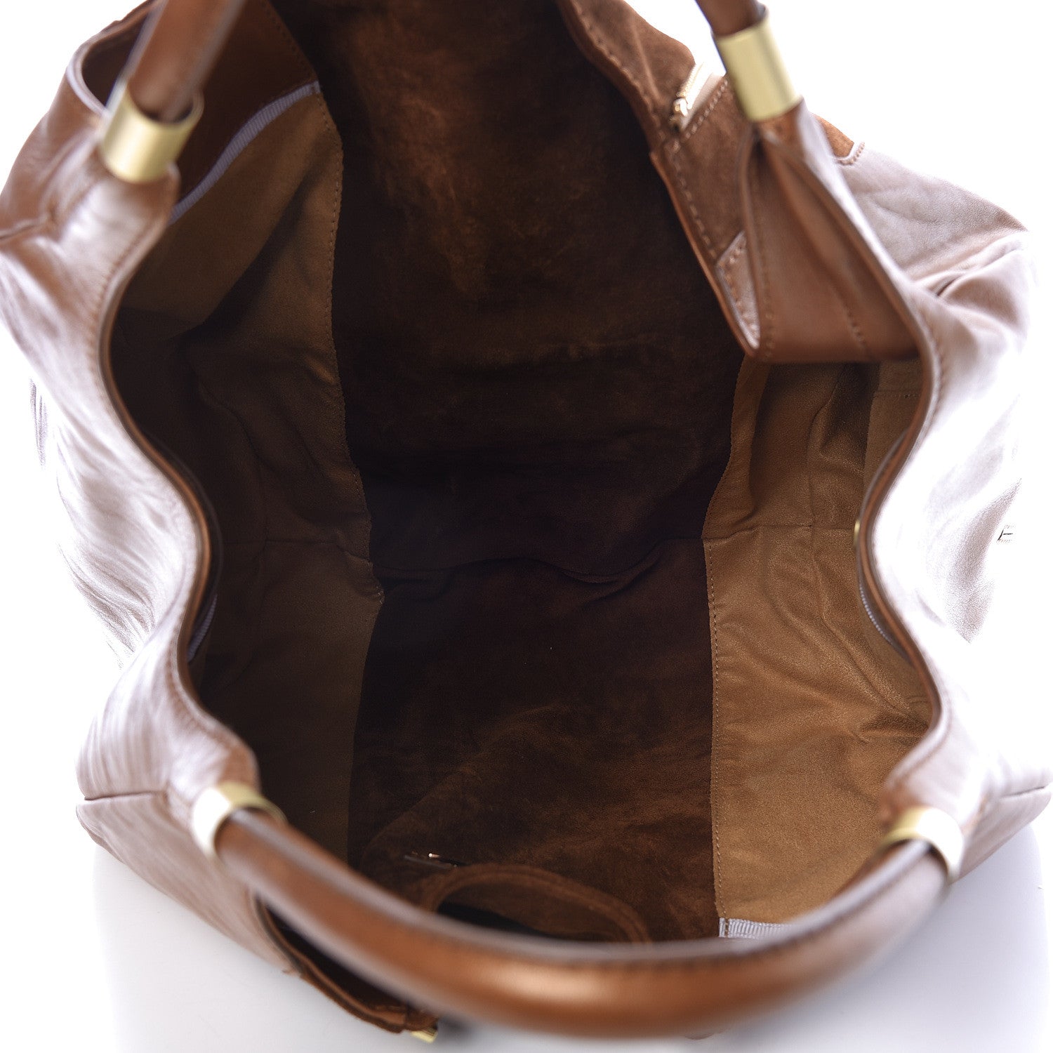 Jimmy Choo Calfskin Suede Mandah Shoulder Bag Brown 7 of 13