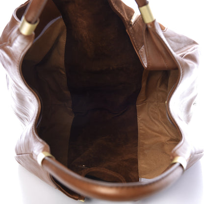 Jimmy Choo Calfskin Suede Mandah Shoulder Bag Brown 7 of 13