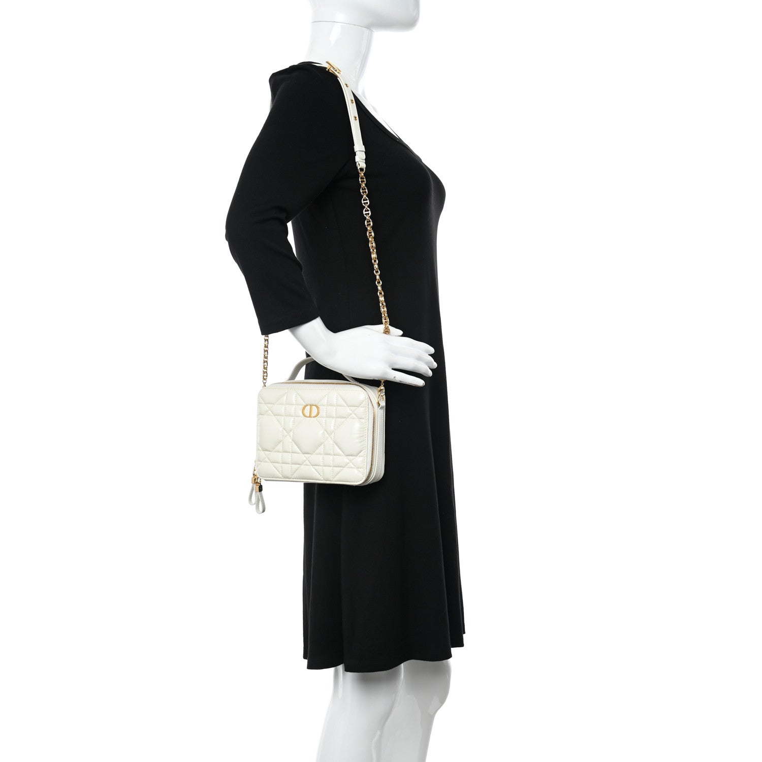 Christian Dior Calfskin Macrocannage Caro Box Bag Latte 2 of 10