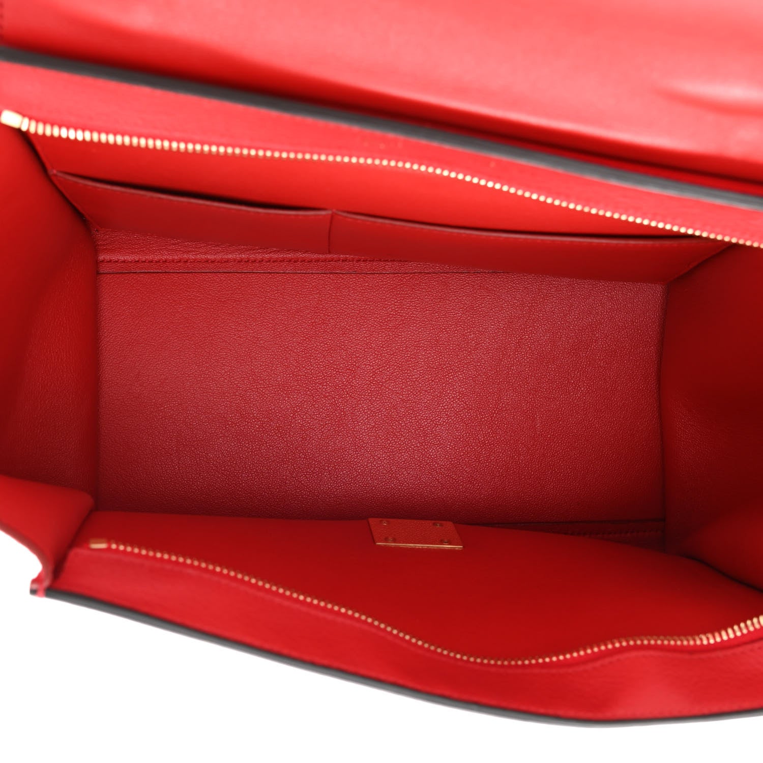 Celine Drummed Calfskin Suede Small Trapeze Coquelicot 5 of 13