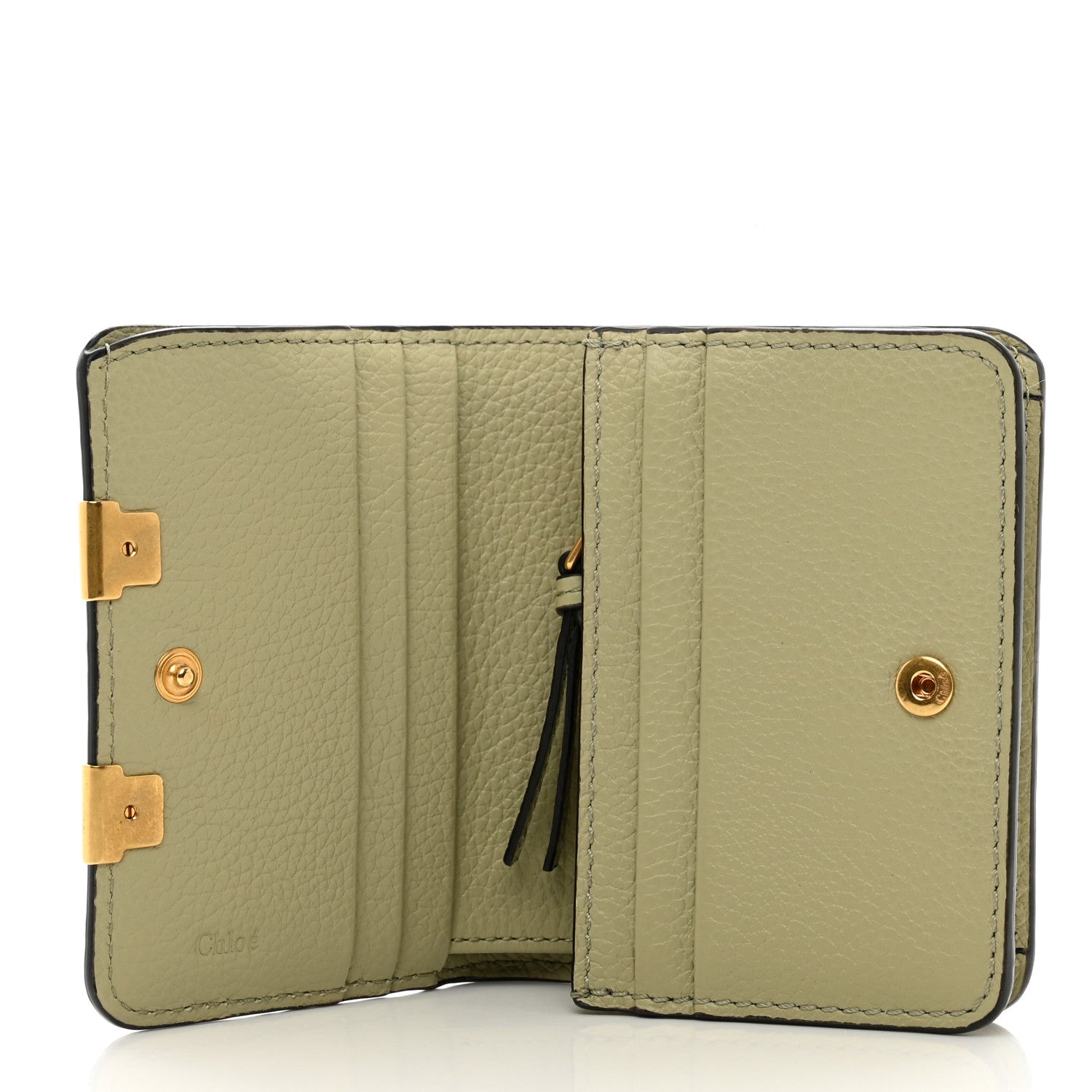 Chloe Grained Calfskin Marcie Compact Wallet Faded Green 5 of 7