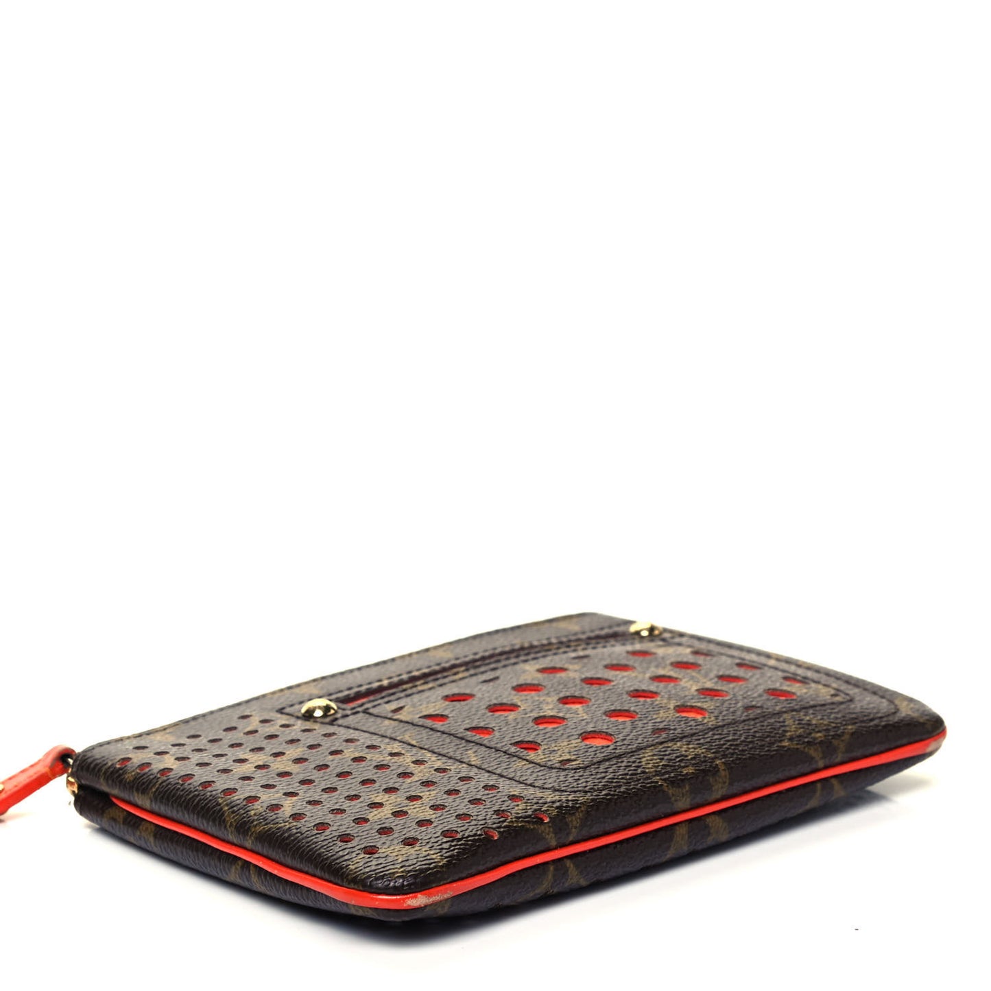 Monogram Perforated Pochette Plat Orange