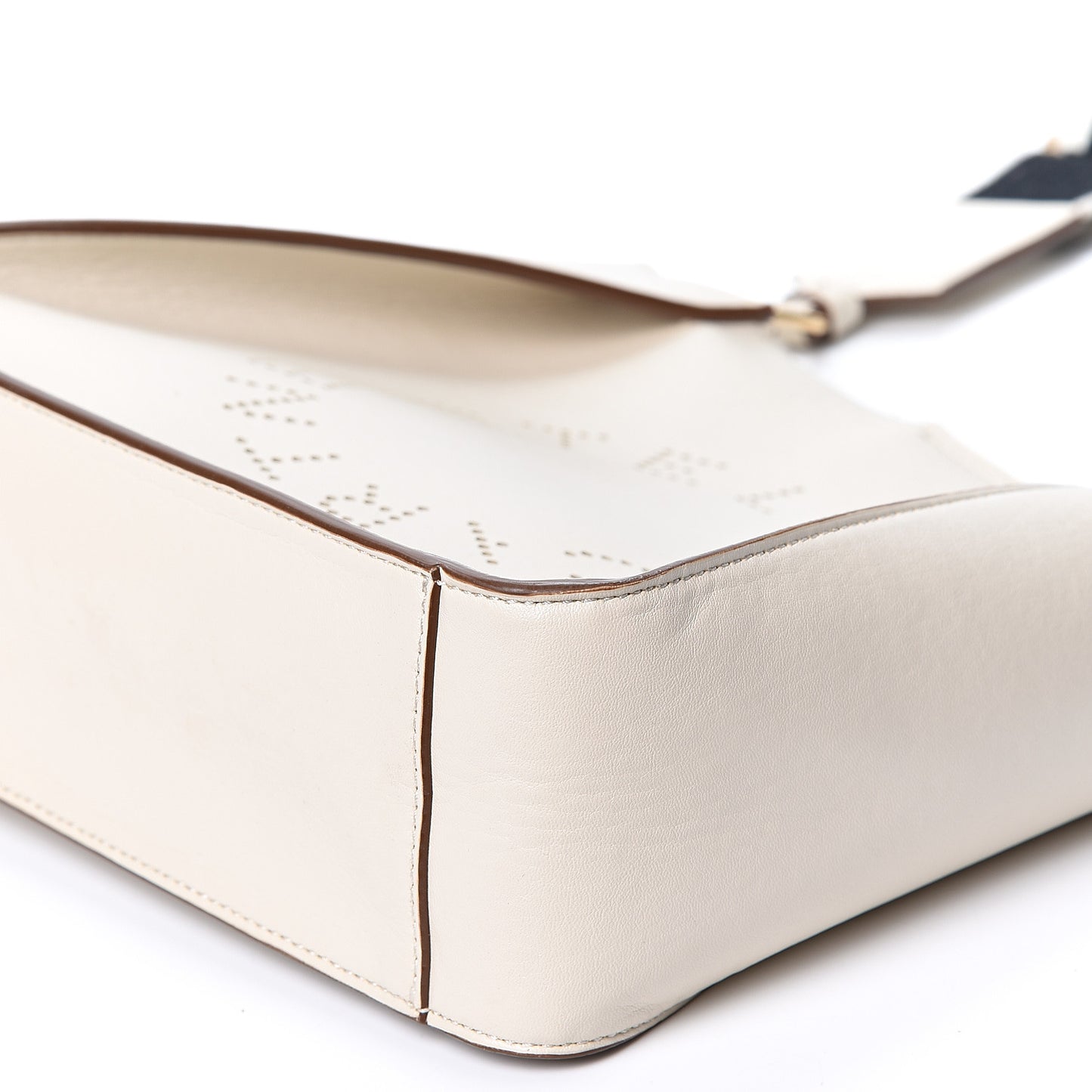 Eco Alter Nappa Perforated Logo Mini Crossbody White