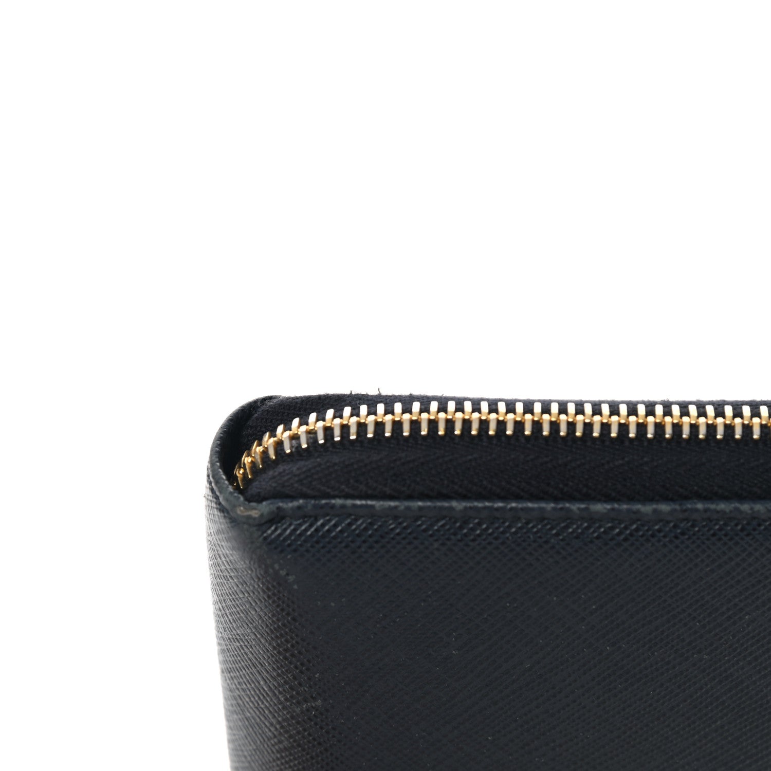 Prada Saffiano Metal Large Zip Around Travel Wallet Baltico 17 of 17